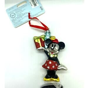 Disney Minnie Mouse Presents Blown Glass 2015 Christmas Sketchbook Ornament Gift